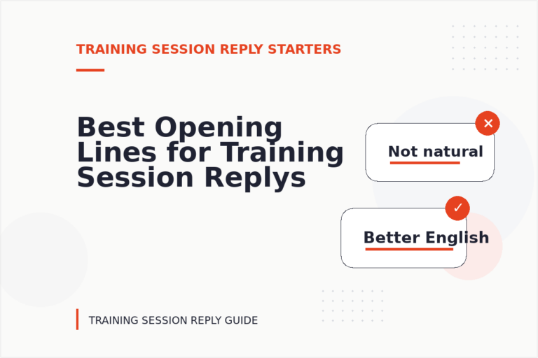 Best Opening Lines for Training Session Replys Best Opening Lines for Training Session Replys