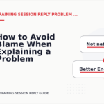 How to Avoid Blame When Explaining a Problem in Training Session Reply English