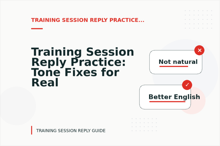 Training Session Reply Practice: Tone Fixes for Real Situations Training Session Reply Practice: Tone Fixes for Real Situations