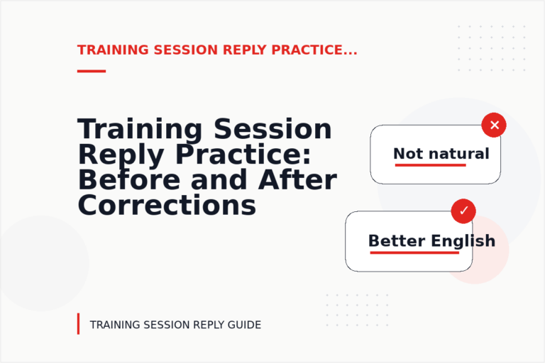 Training Session Reply Practice: Before and After Corrections